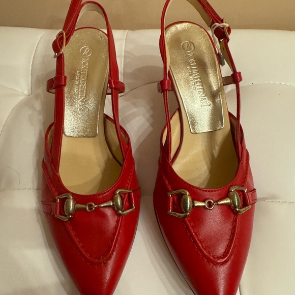 NWT. Loretta Petinari Elegant Red Women's Heels. Made in Italy. Leather - Picture 2 of 9